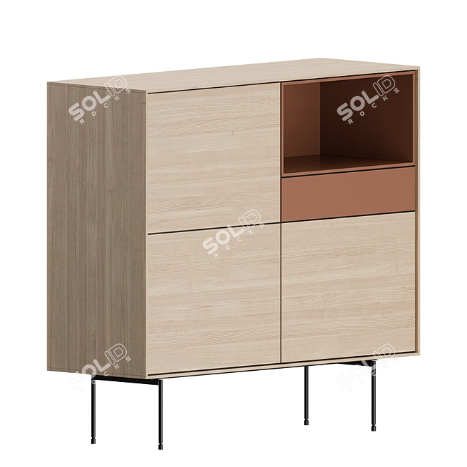 Elegant Aura Sideboard: Stylish Storage Solution 3D model image 1