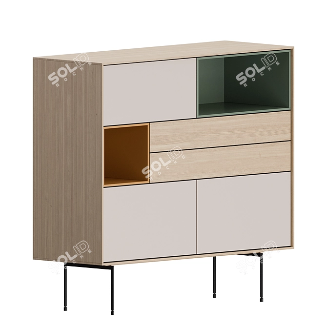 Elegant Aura Sideboard: Stylish Storage Solution 3D model image 2