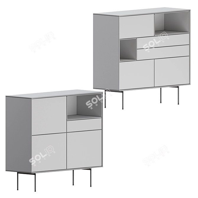 Elegant Aura Sideboard: Stylish Storage Solution 3D model image 4