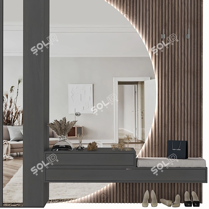 Modern Hallway Composition Set 3D model image 3