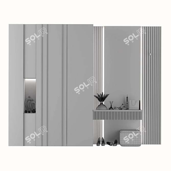 Modern Hallway Composition: 2600x3300x420mm 3D model image 4