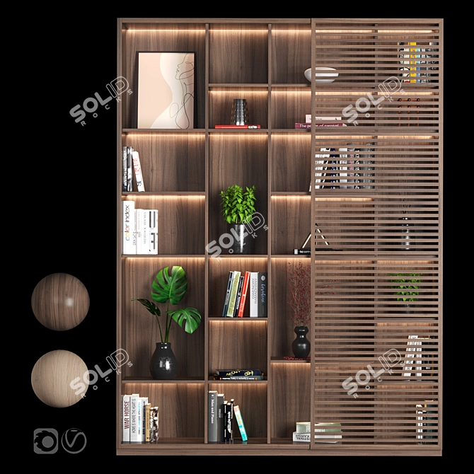 Modular Bookshelf: Versatile Design & High-Quality Renders 3D model image 2