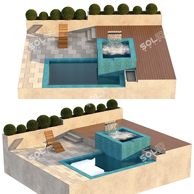 Serenity Falls Pool 3D model image 1