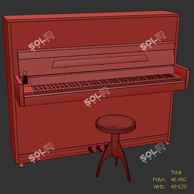 Petrof P 118 S1: Sleek & Modern Piano Set 3D model image 1