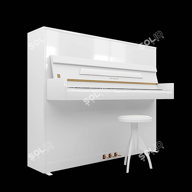 Petrof P 118 S1: Sleek & Modern Piano Set 3D model image 2