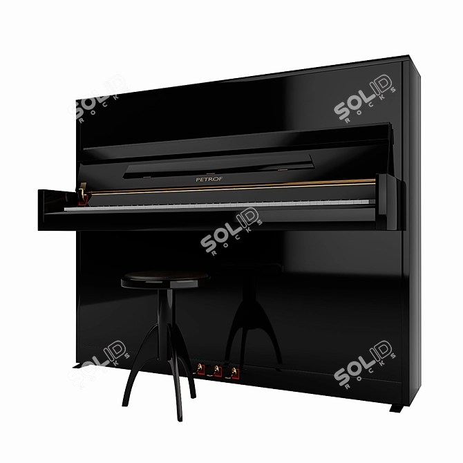 Petrof P 118 S1: Sleek & Modern Piano Set 3D model image 3