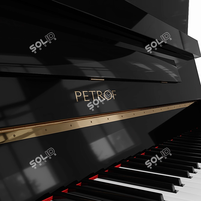 Petrof P 118 S1: Sleek & Modern Piano Set 3D model image 5