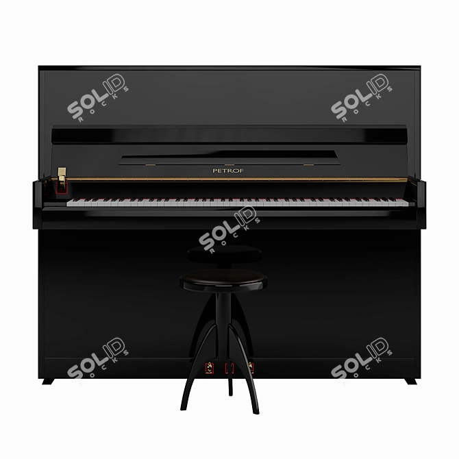 Petrof P 118 S1: Sleek & Modern Piano Set 3D model image 7