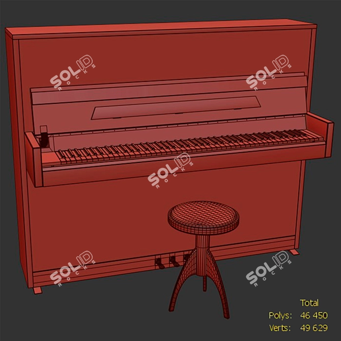 Petrof P 118 S1: Sleek & Modern Piano Set 3D model image 8