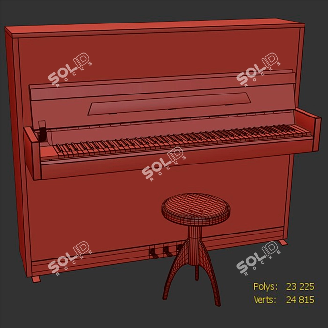 Petrof P 118 S1: Sleek & Modern Piano Set 3D model image 9