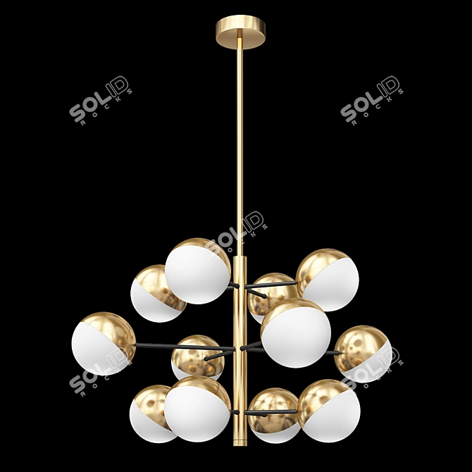 Vintage-inspired Cona S Chandelier 3D model image 1