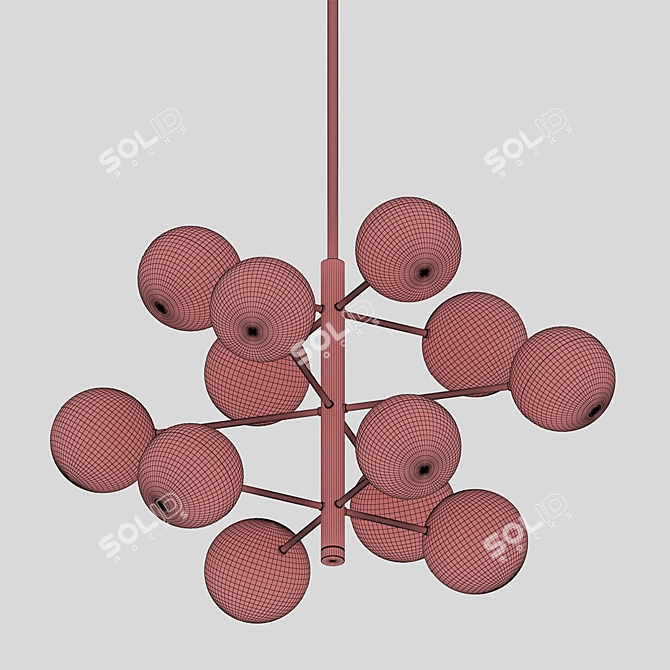 Vintage-inspired Cona S Chandelier 3D model image 2