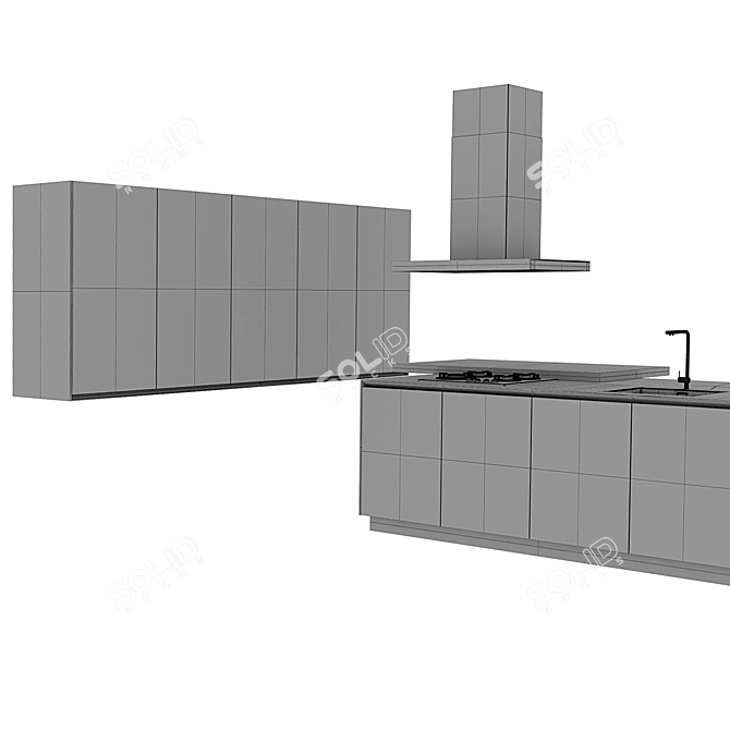 Modern Kitchen Set: Kitchens TWELVE 3D model image 4