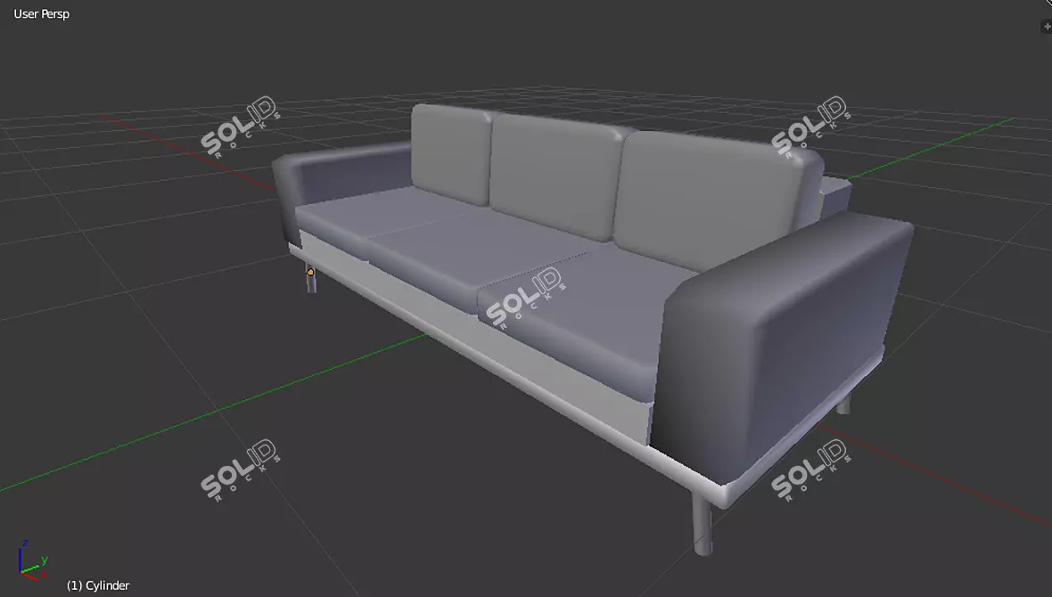 Elevated Comfort Sofa 3D model image 4