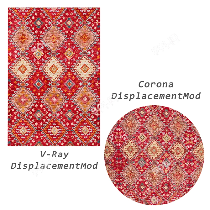 Versatile Set of 8 Rugs: Seamless Designs & Multiple Formats. 3D model image 2