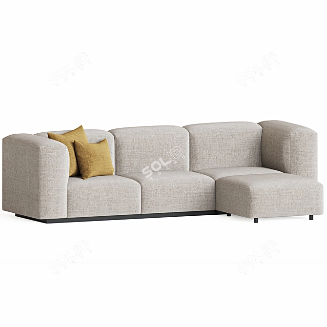 Vitra Soft Modular 3-Seater Ottoman 3D model image 3