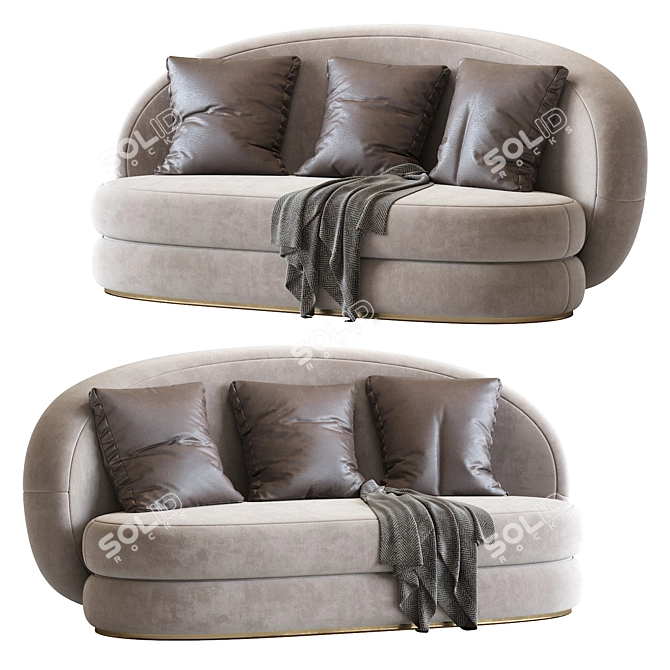 Contemporary 3-Seater Sofa 3D model image 1