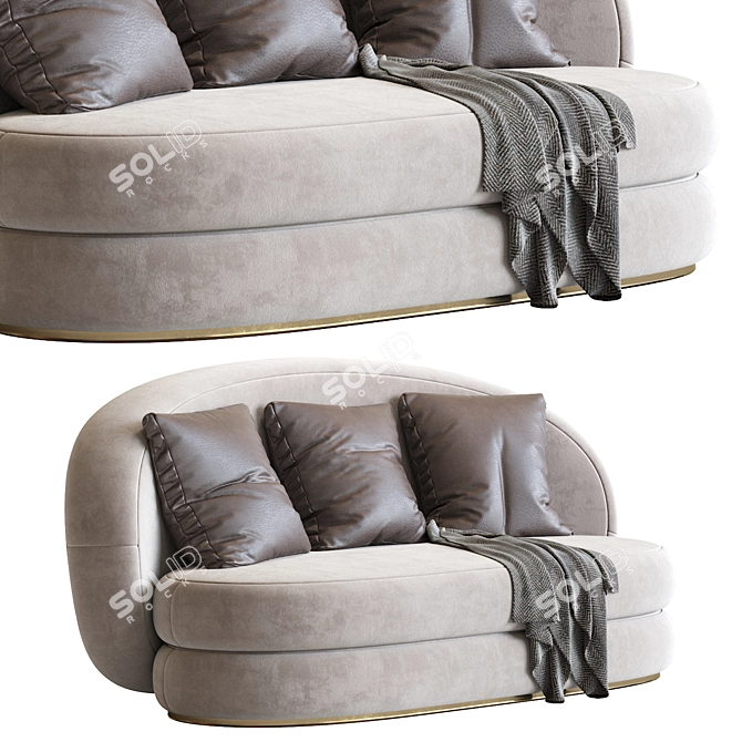 Contemporary 3-Seater Sofa 3D model image 2