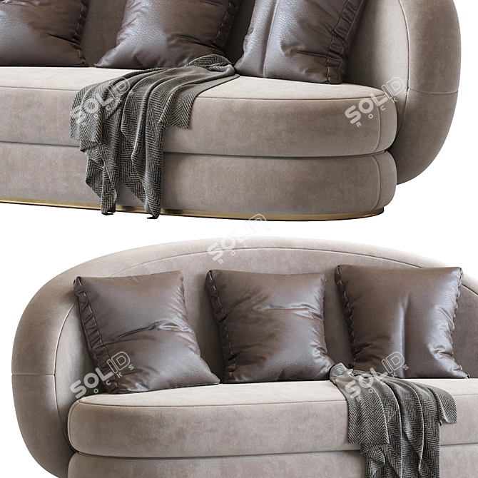 Contemporary 3-Seater Sofa 3D model image 4