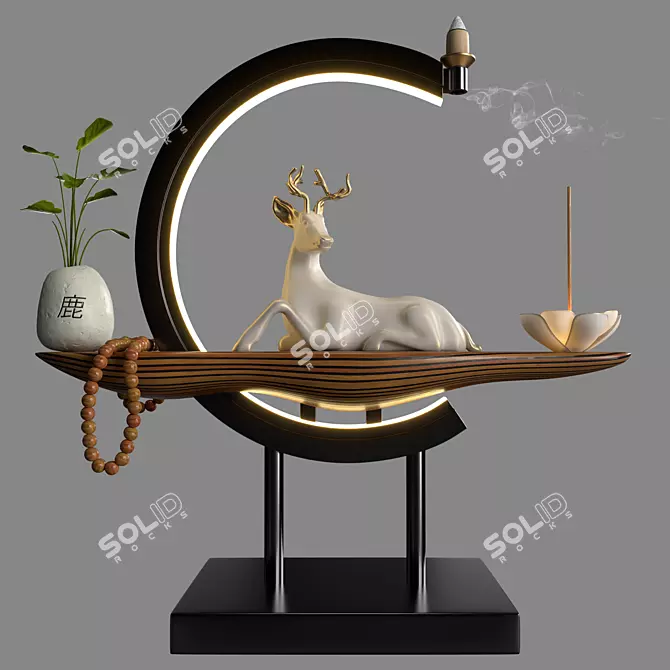 Zen Sphere Deer: Elegant Illuminated Flower 3D model image 1