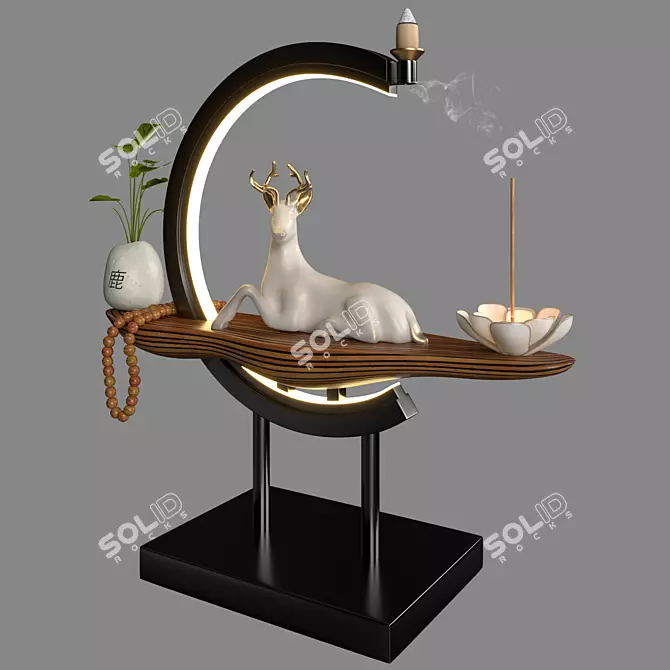 Zen Sphere Deer: Elegant Illuminated Flower 3D model image 2