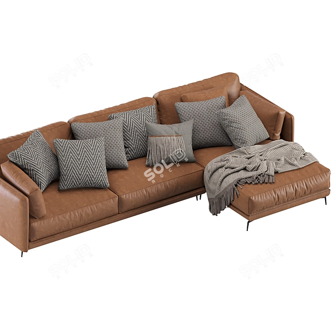 Ditre Krisby Leather Chaise 3D model image 2