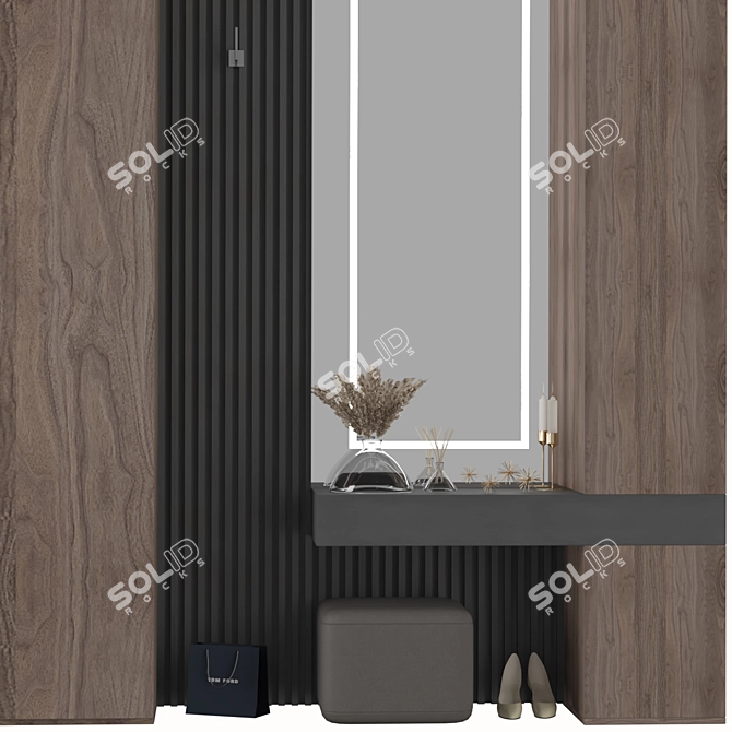 Modern Hallway Storage Solution 3D model image 3