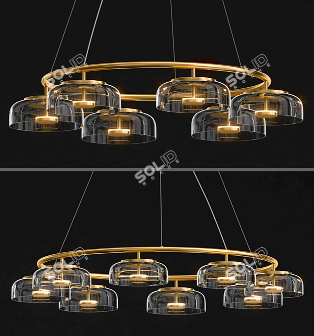 Arctic Pendant: Stylish Metal and Glass Collection 3D model image 1