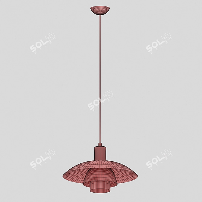 Elegant Multi-level Pendant Light 3D model image 2