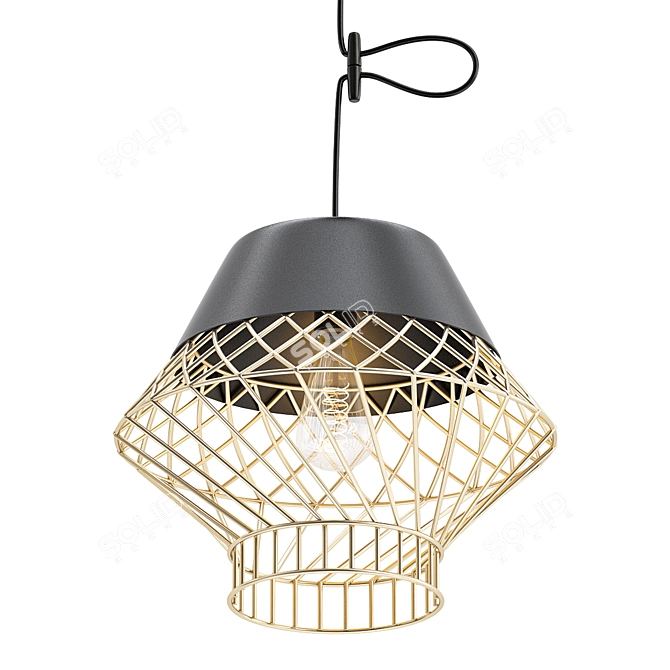 Vintage Industrial Retrinol Lamp 3D model image 1