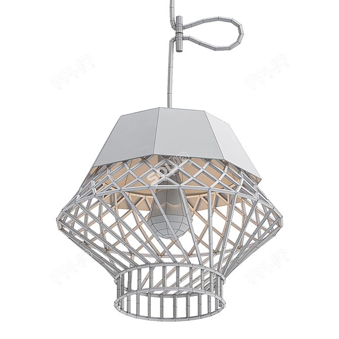 Vintage Industrial Retrinol Lamp 3D model image 2