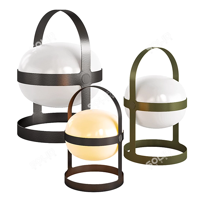 Solar Soft Spot Set - Eco-friendly Wireless Lighting Solution 3D model image 1