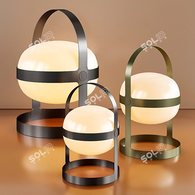 Solar Soft Spot Set - Eco-friendly Wireless Lighting Solution 3D model image 2