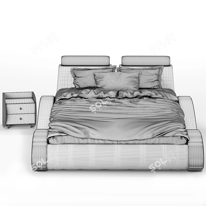 Luxury Leather Bed: Elegant and Stylish 3D model image 5