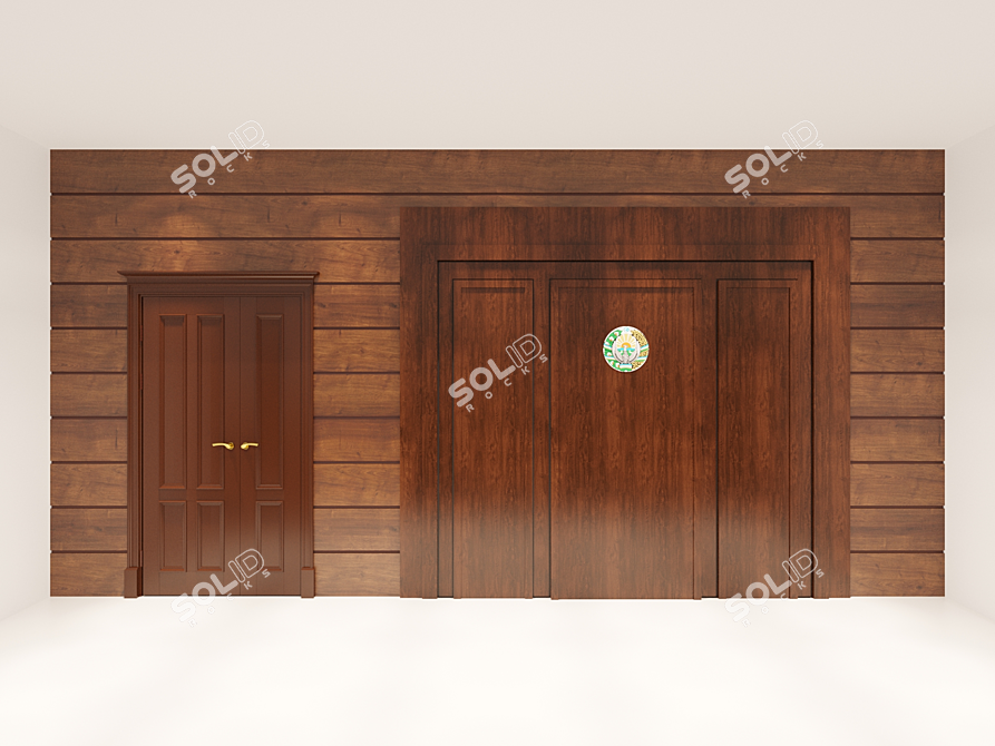  Courtroom Wood Wall Panel 3D model image 2