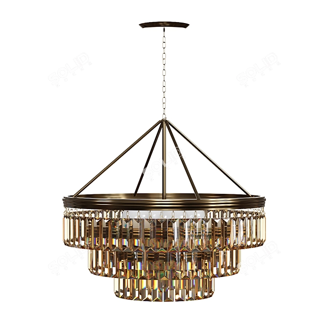 Elegant Crystal Chandelier 3D model image 1