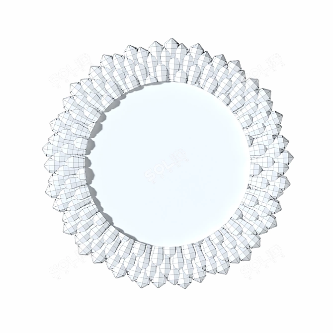 Sleek Metal Round Mirror 3D model image 2