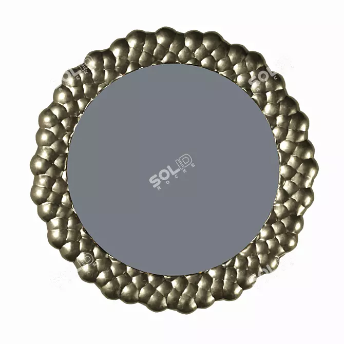 Elegant Metal Round Mirror 3D model image 1