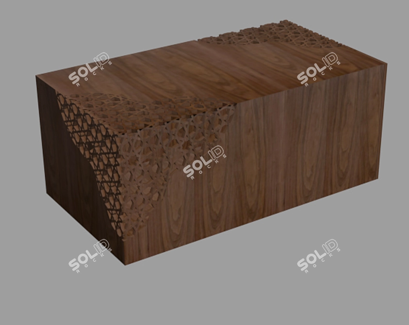 CNC Wooden Design Table 3D model image 1