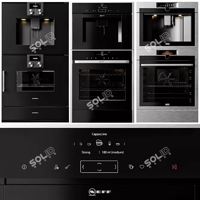 Ultimate Double Oven & Coffee Collection: Gaggenau, AEG, and Neff 3D model image 1