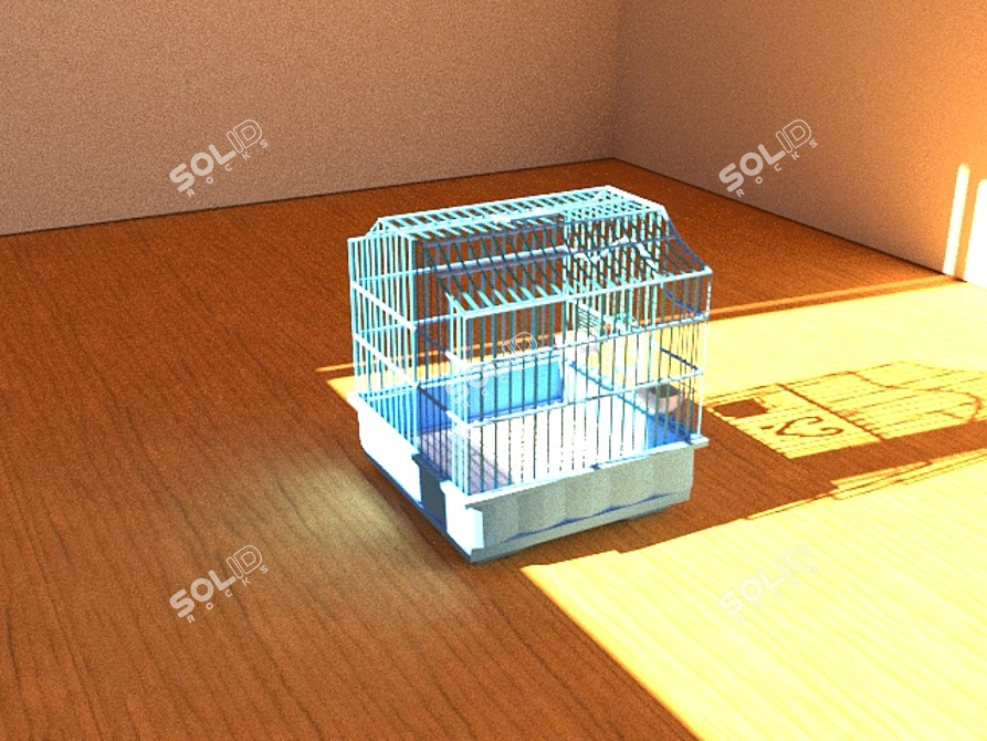 Elegant Bird Cage Decor 3D model image 2