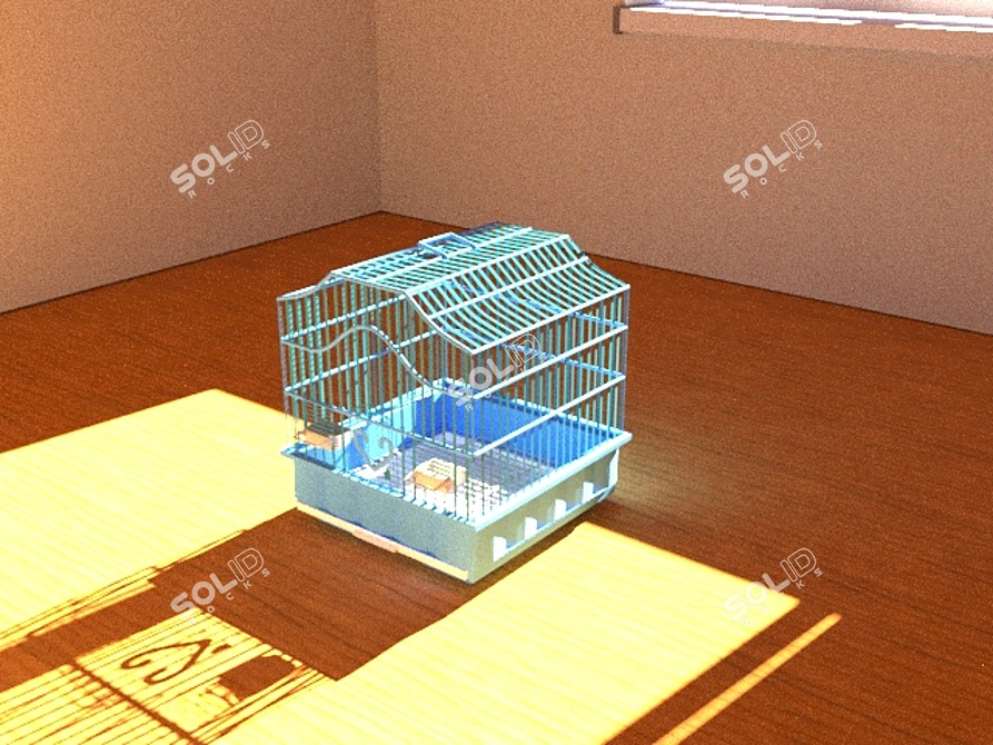 Elegant Bird Cage Decor 3D model image 3