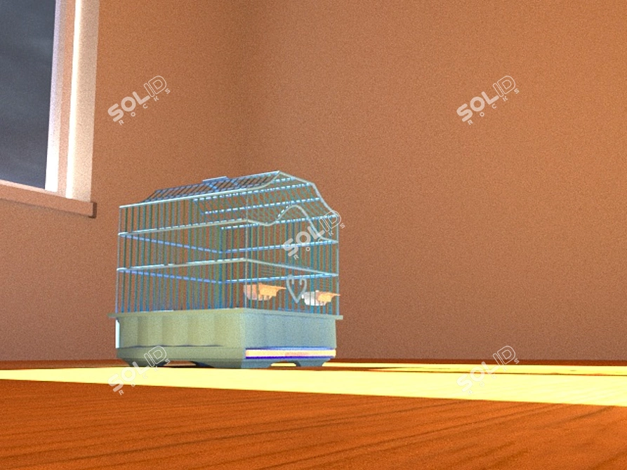 Elegant Bird Cage Decor 3D model image 5