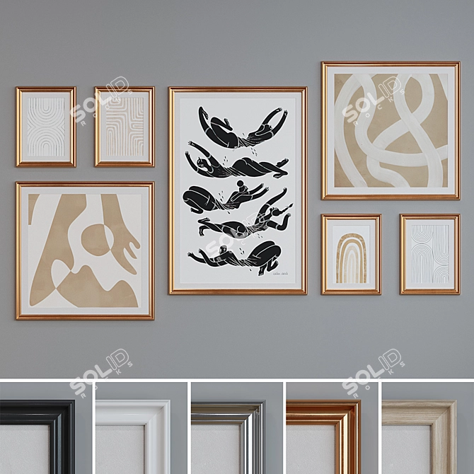 Modern Picture Frame Set 21 3D model image 1