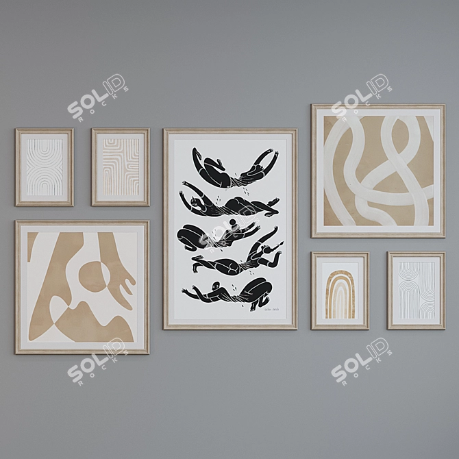 Modern Picture Frame Set 21 3D model image 2