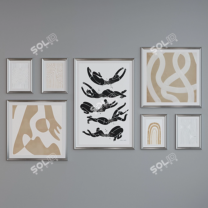 Modern Picture Frame Set 21 3D model image 3