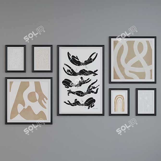 Modern Picture Frame Set 21 3D model image 5