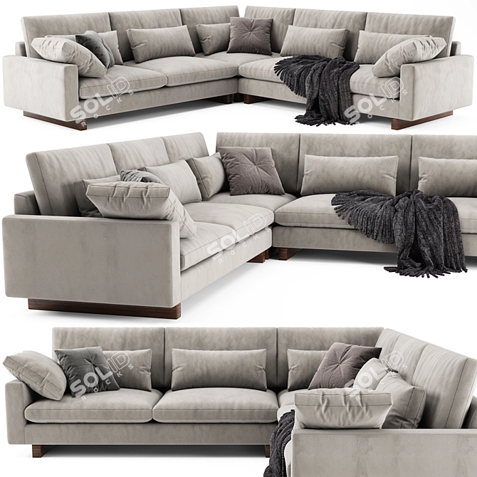 Modern West Elm Harmony L-Shaped Sofa 3D model image 1