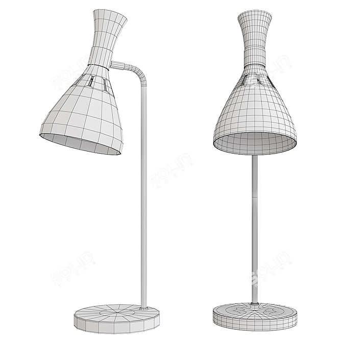 Stylish Joan 1 Light Table Lamp 3D model image 2