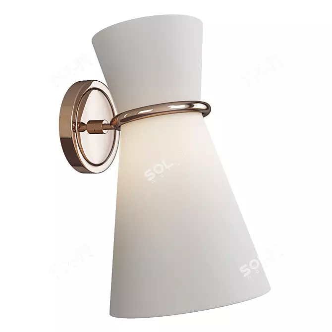 Modern Pivoting Sconce Light 3D model image 1